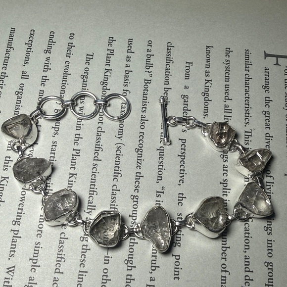 Jewelry - Sterling Herkimer Diamond Tennis Toggle Bracelet 6.5 in - 7.5 in